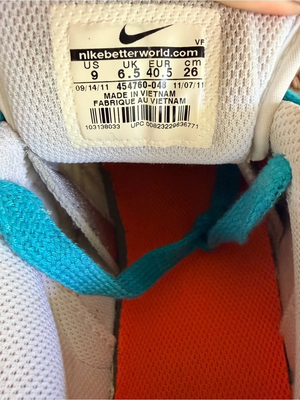 VTG 2011 Nike Dunk Low Premium 6.0 Metallic Turquoise Orange 454760-048 Sz 9